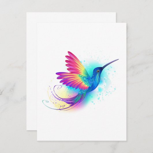 Exotic Rainbow Hummingbird Hinweiskarte (Vorne/Hinten)