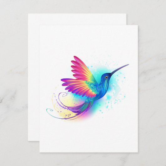 Exotic Rainbow Hummingbird Hinweiskarte (Vorne/Hinten)