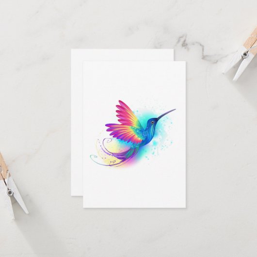 Exotic Rainbow Hummingbird Karte (Vorderseite/Rückseite Beispiel)