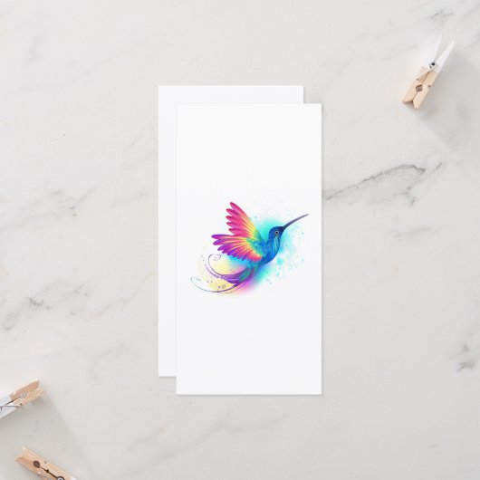 Exotic Rainbow Hummingbird Karte (Vorderseite/Rückseite Beispiel)