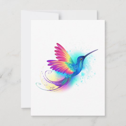 Exotic Rainbow Hummingbird Karte (Vorderseite)