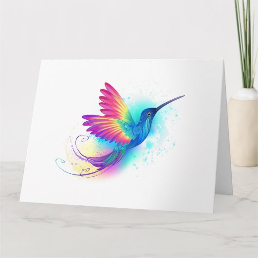 Exotic Rainbow Hummingbird Karte (Vorderseite)