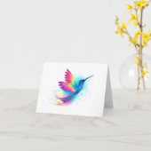 Exotic Rainbow Hummingbird Karte (Gelbe Blume)