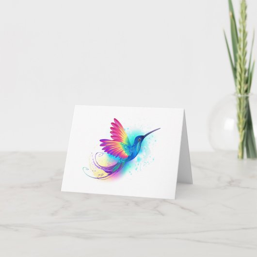 Exotic Rainbow Hummingbird Karte (Vorderseite)