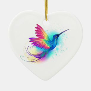 Exotic Rainbow Hummingbird Keramik Ornament