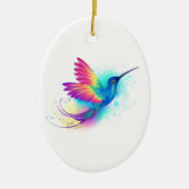 Exotic Rainbow Hummingbird Keramik Ornament (Vorne)