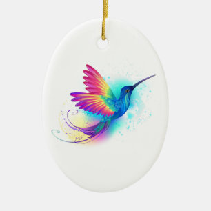 Exotic Rainbow Hummingbird Keramik Ornament