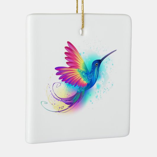 Exotic Rainbow Hummingbird Keramikornament (Rechts)