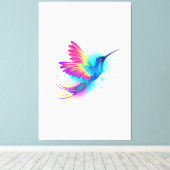 Exotic Rainbow Hummingbird Leinwanddruck (Insitu (Holzboden))