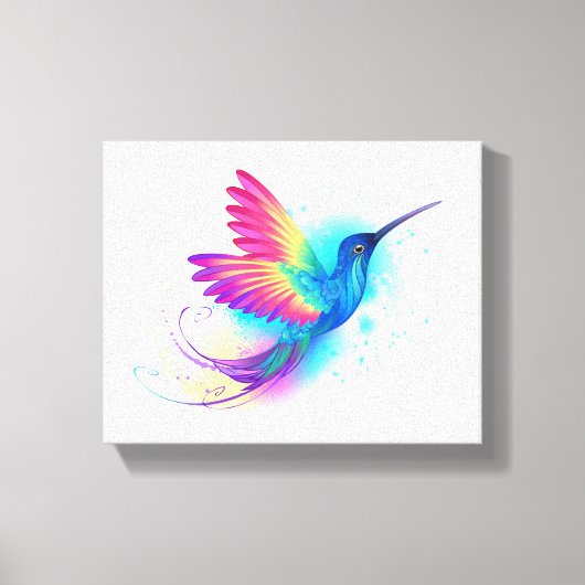 Exotic Rainbow Hummingbird Leinwanddruck (Vorderseite)