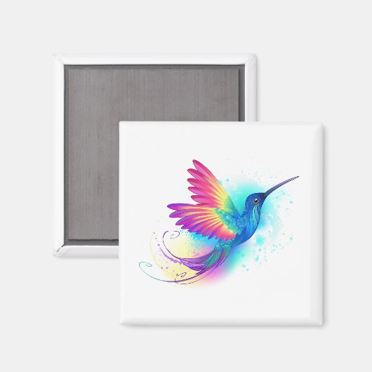 Exotic Rainbow Hummingbird Magnet (Vorderseite/Rückseite)