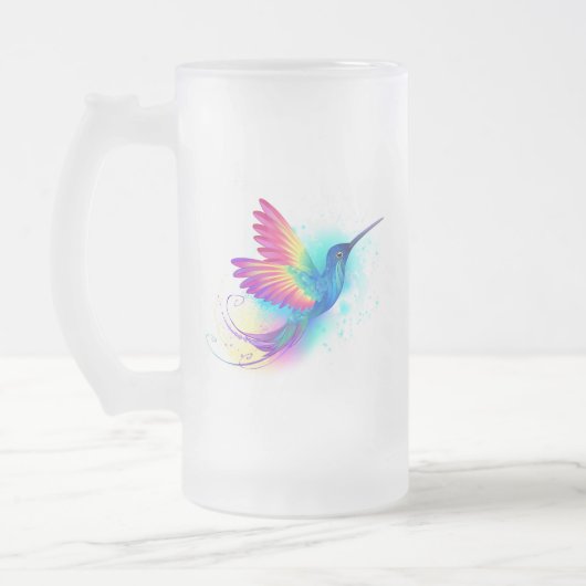 Exotic Rainbow Hummingbird Mattglas Bierglas (Links)