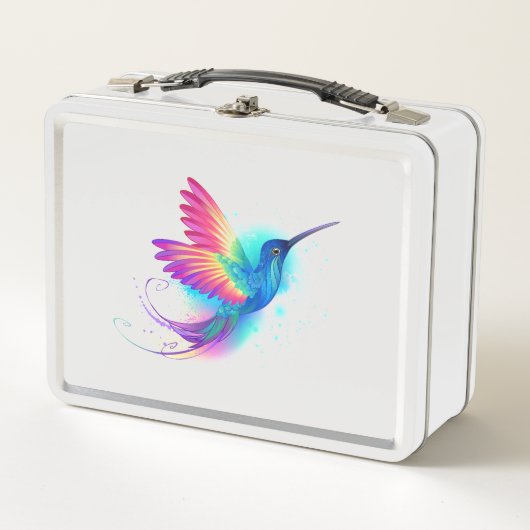 Exotic Rainbow Hummingbird Metall Brotdose (Vorderseite)