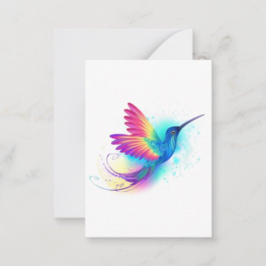 Exotic Rainbow Hummingbird Mitteilungskarte (Vorderseite)