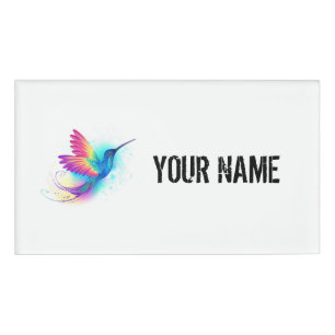Exotic Rainbow Hummingbird Namenschild