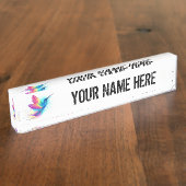 Exotic Rainbow Hummingbird Namensplakette (Seite)