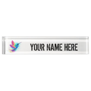 Exotic Rainbow Hummingbird Namensplakette