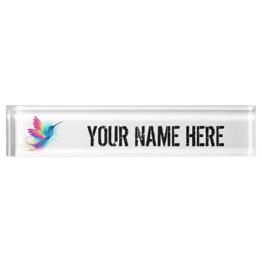 Exotic Rainbow Hummingbird Namensplakette (Vorderseite)