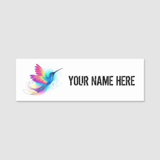 Exotic Rainbow Hummingbird Namensschild (Vorderseite)