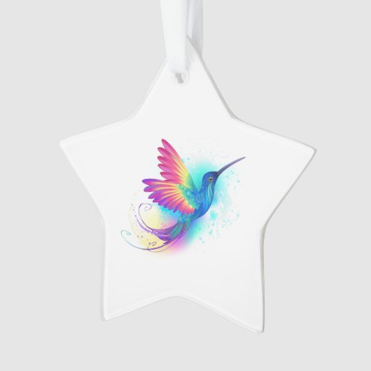 Exotic Rainbow Hummingbird Ornament (Vorderseite)