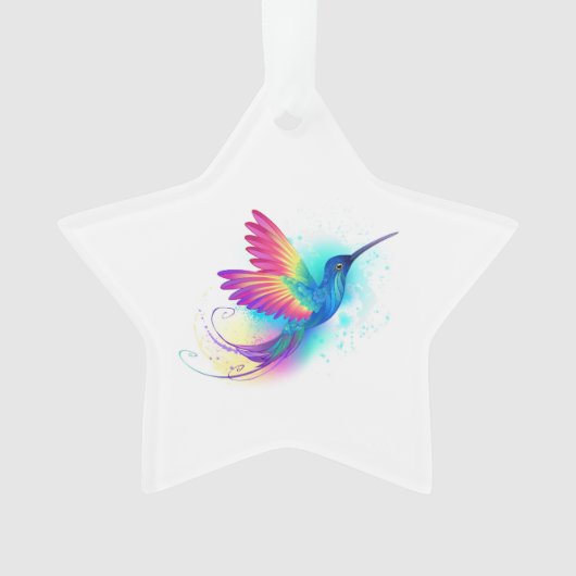 Exotic Rainbow Hummingbird Ornament (Vorderseite)