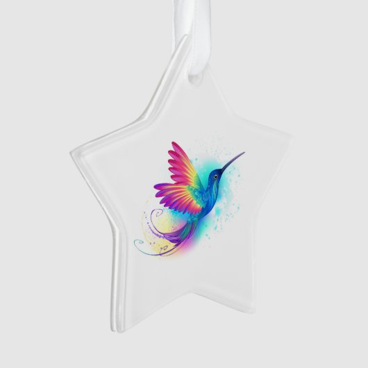 Exotic Rainbow Hummingbird Ornament (Vorderseite)