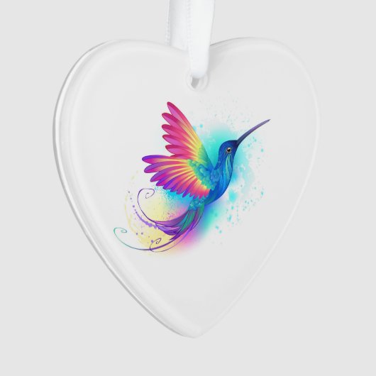Exotic Rainbow Hummingbird Ornament (Vorderseite)