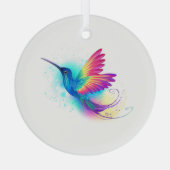 Exotic Rainbow Hummingbird Ornament Aus Glas (Rückseite)