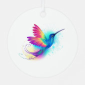 Exotic Rainbow Hummingbird Ornament Aus Metall (Rückseite)