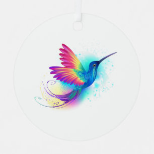 Exotic Rainbow Hummingbird Ornament Aus Metall