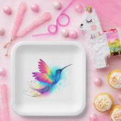 Exotic Rainbow Hummingbird Pappteller (Party)