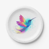 Exotic Rainbow Hummingbird Pappteller (Vorderseite)