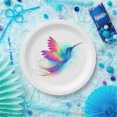 Exotic Rainbow Hummingbird Pappteller (Party)