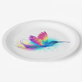 Exotic Rainbow Hummingbird Pappteller (Schrägansicht)