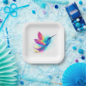 Exotic Rainbow Hummingbird Pappteller (Party)