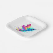 Exotic Rainbow Hummingbird Pappteller (Gewinkelt)