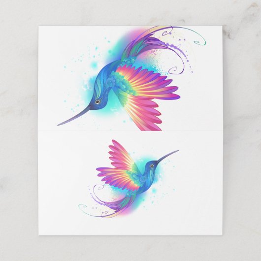 Exotic Rainbow Hummingbird Platzkarte (Außenseite Aufgefaltet)