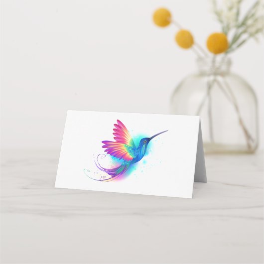 Exotic Rainbow Hummingbird Platzkarte (Vorderseite)