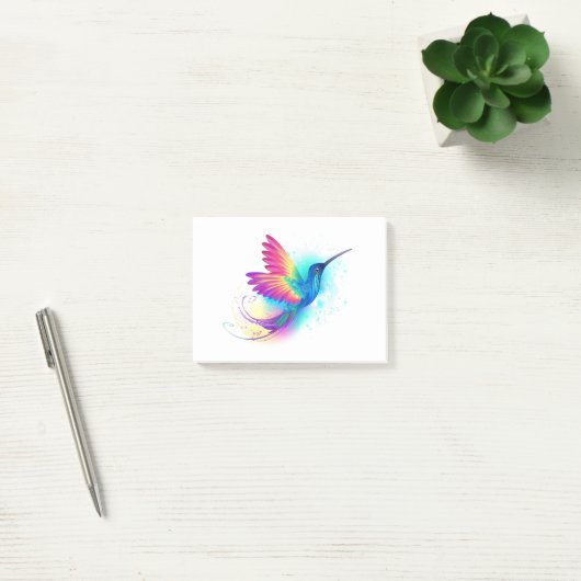 Exotic Rainbow Hummingbird Post-it Klebezettel (Büro)