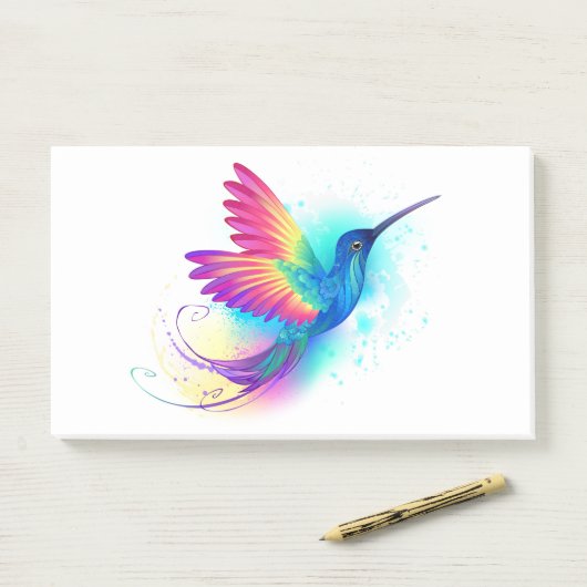 Exotic Rainbow Hummingbird Post-it Klebezettel (Auf Schreibtisch)