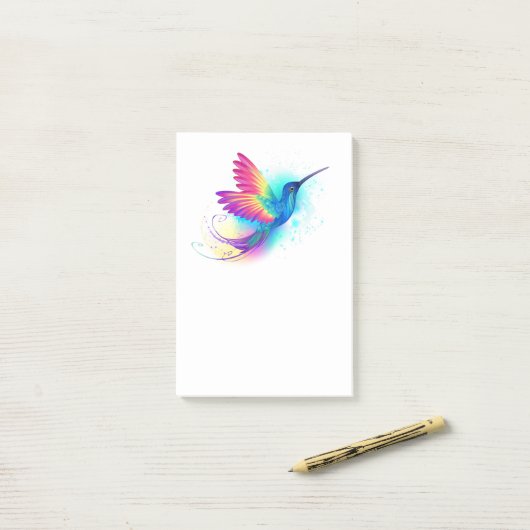 Exotic Rainbow Hummingbird Post-it Klebezettel (Auf Schreibtisch)
