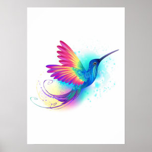 Exotic Rainbow Hummingbird Poster