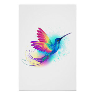 Exotic Rainbow Hummingbird Poster