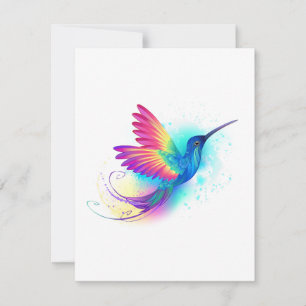 Exotic Rainbow Hummingbird RSVP Karte