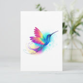 Exotic Rainbow Hummingbird RSVP Karte (Stehend Vorderseite)