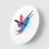 Exotic Rainbow Hummingbird Runde Wanduhr (Winkel)