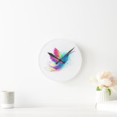 Exotic Rainbow Hummingbird Runde Wanduhr (Zuhause)