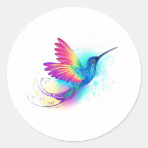 Exotic Rainbow Hummingbird Runder Aufkleber