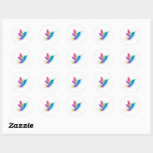 Exotic Rainbow Hummingbird Runder Aufkleber (Blatt)