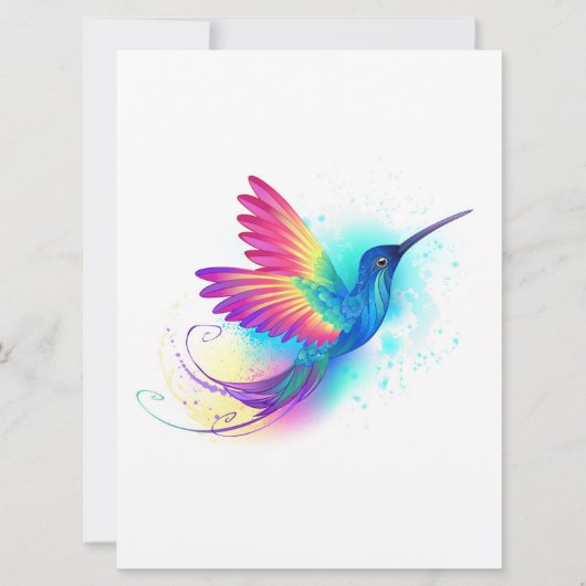 Exotic Rainbow Hummingbird Save The Date (Vorderseite)
